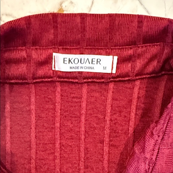 Woman’s  Burgundy Pajama Set - Picture 2 of 11